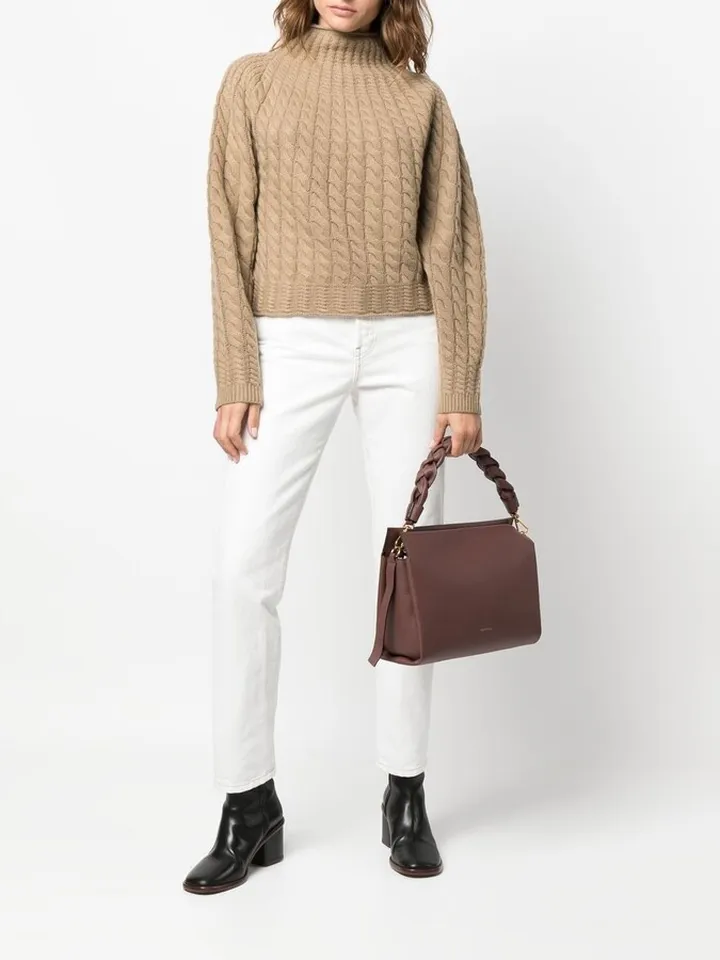 Leather Interwoven-Strap Bag