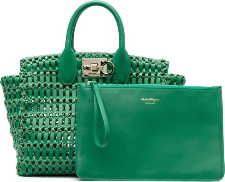 Woven Leather Tote Bag