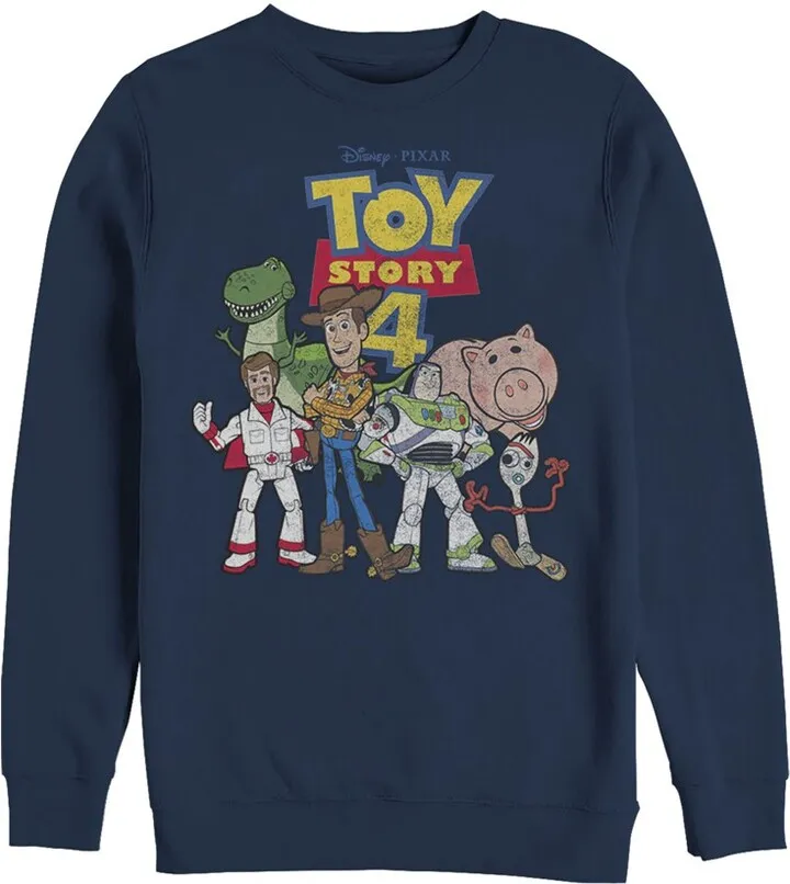 Men's Toy Story Character Logo Party Sweatshirt - Navy Blue - X Large