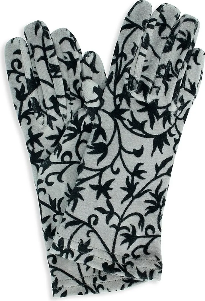 Leaf Pattern Velvet Gloves