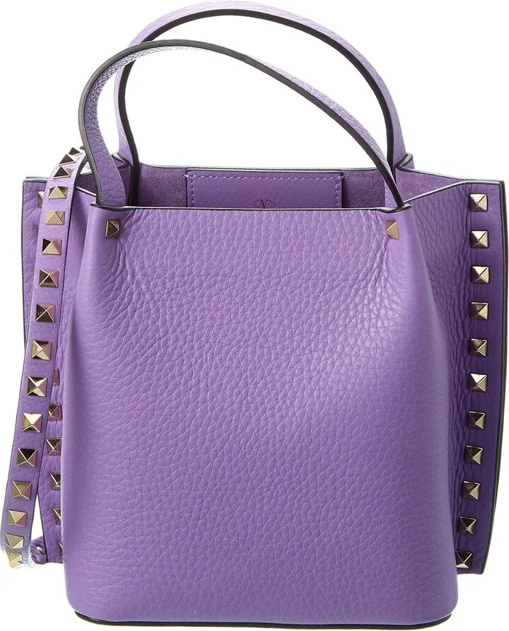Valentino Rockstud Grainy Leather Tote