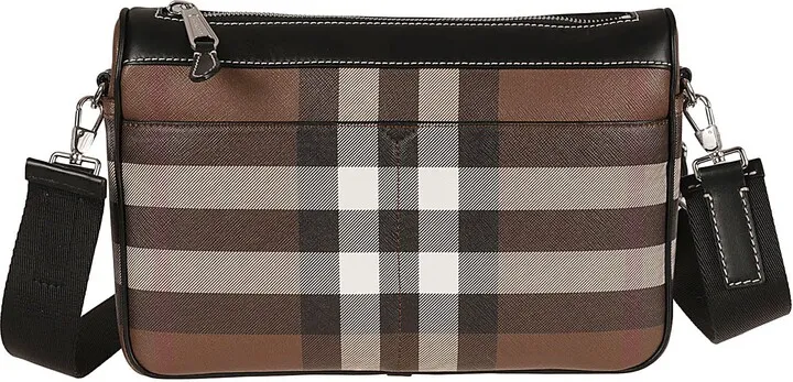 Check Top Zip Shoulder Bag