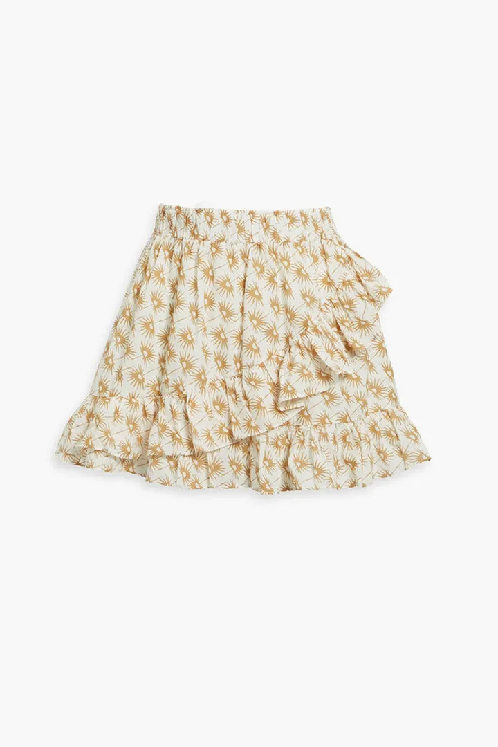 Lidia ruffled cotton-gauze mini skirt