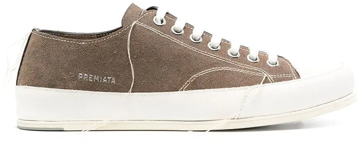 Distressed Finish Low-Top Sneakers