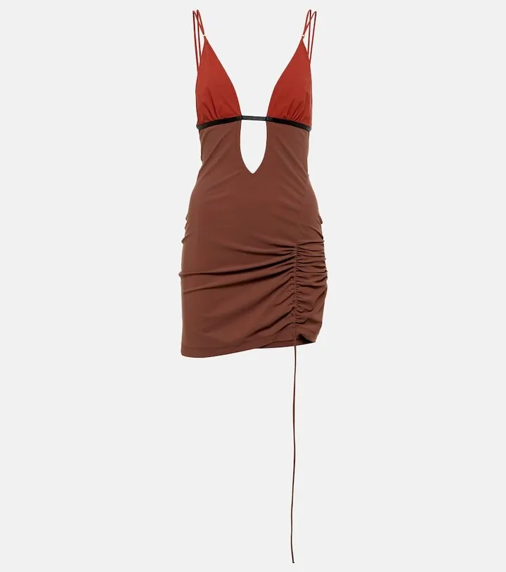 Cutout ruched minidress