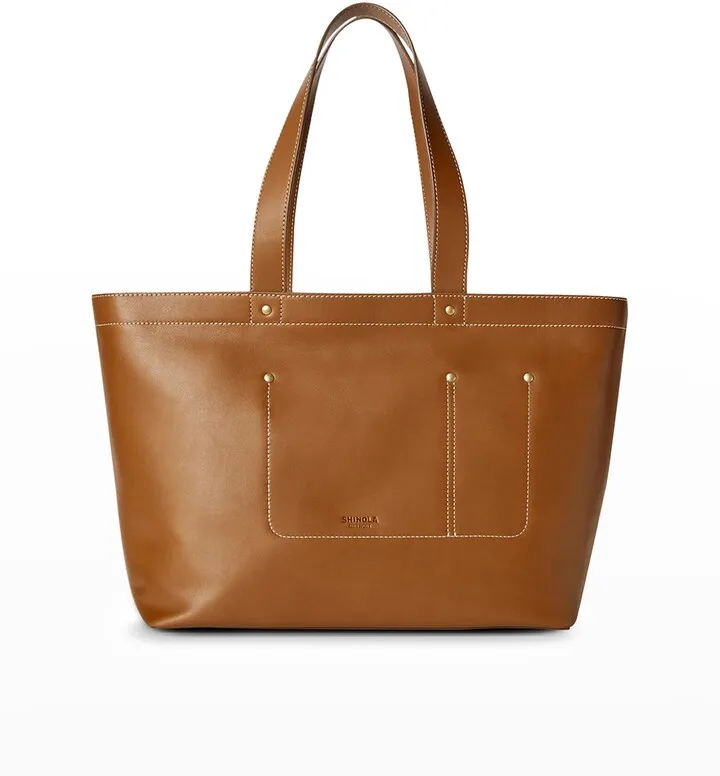The Pocket Leather East-West Tote Bag