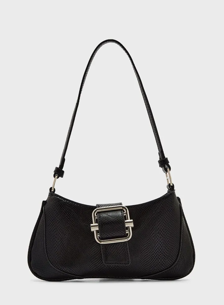 Buckle Baguette Shoulder Bag