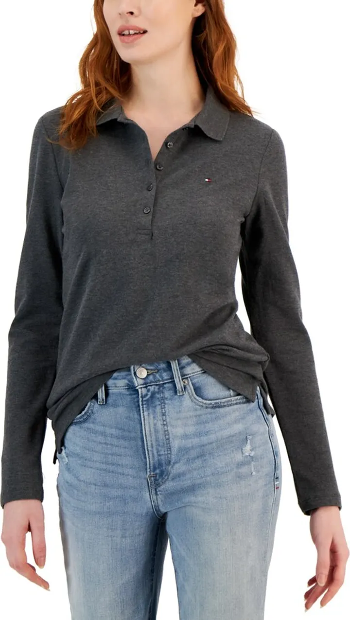 Tommy Hilfiger Women's Logo Long-Sleeve Polo Shirt