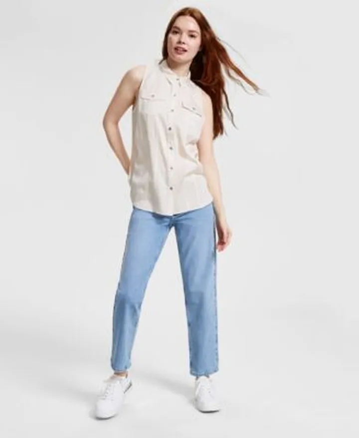 Calvin Klein Jeans Womens Sleeveless Shirt Straight Leg Jeans