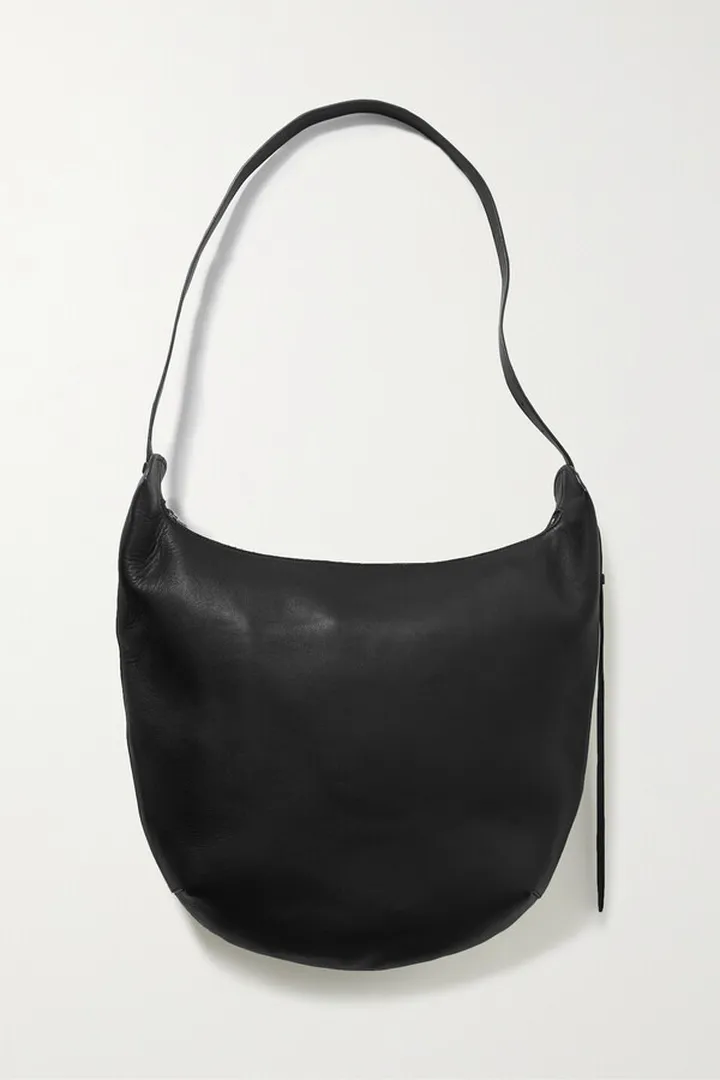 The Row - Allie Leather Shoulder Bag - Black