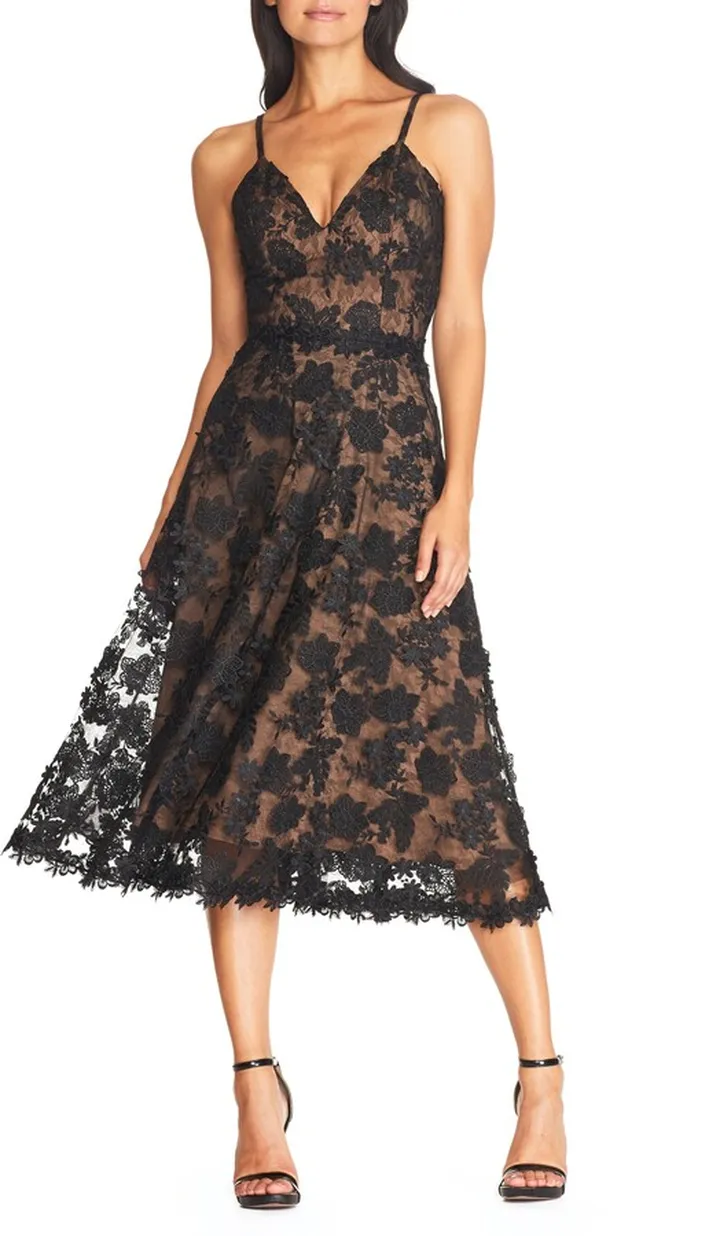 Tahani Embroidered Fit & Flare Dress