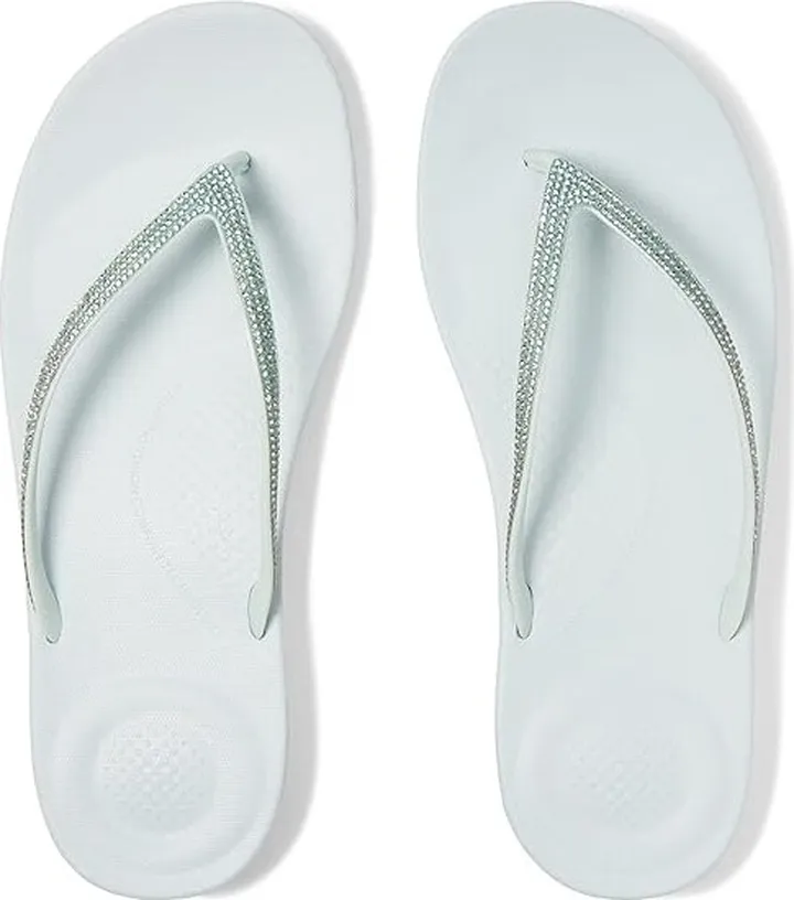 FitFlop Iqushion Ombre Sparkle Flip-Flops (Seafoam Blue) Women's Shoes
