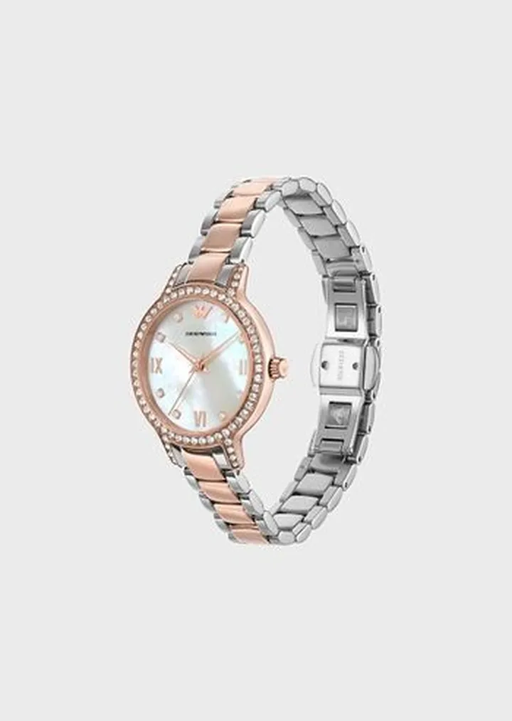 Three-Hand Two-Tone Stainless Steel Watch