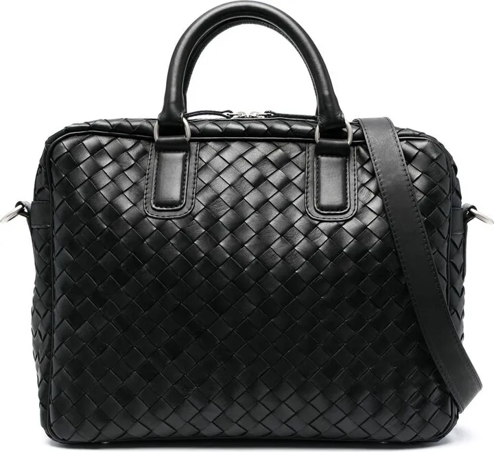 Armor interwoven-design zipped briefcase
