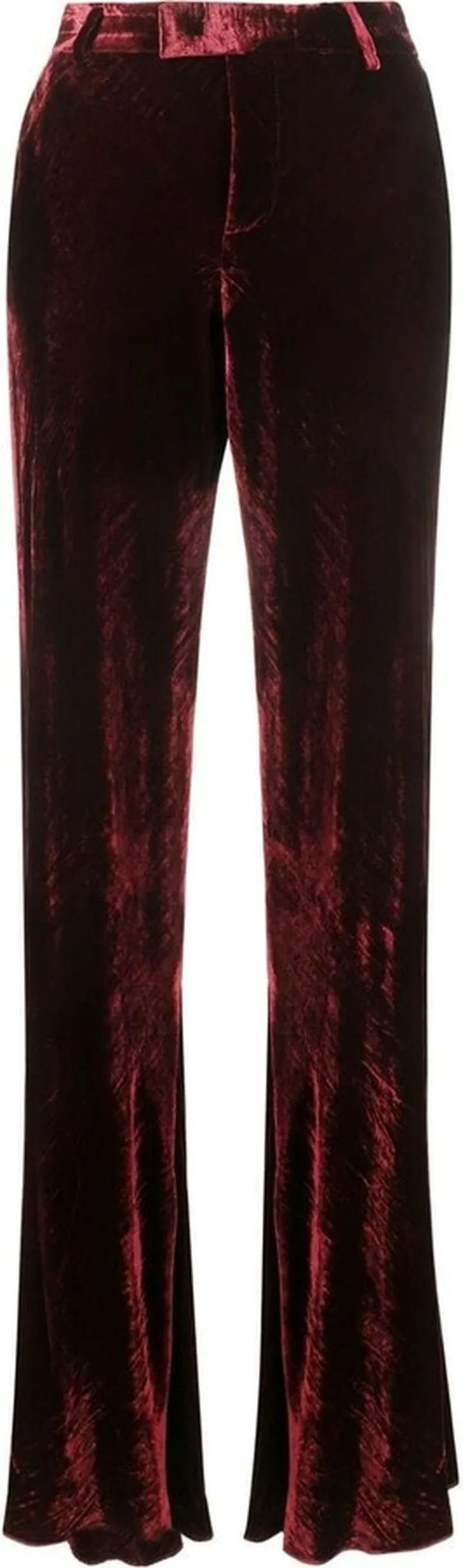High-Waisted Velvet Trousers