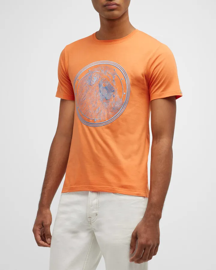 Men's Embroidered Lion T-Shirt