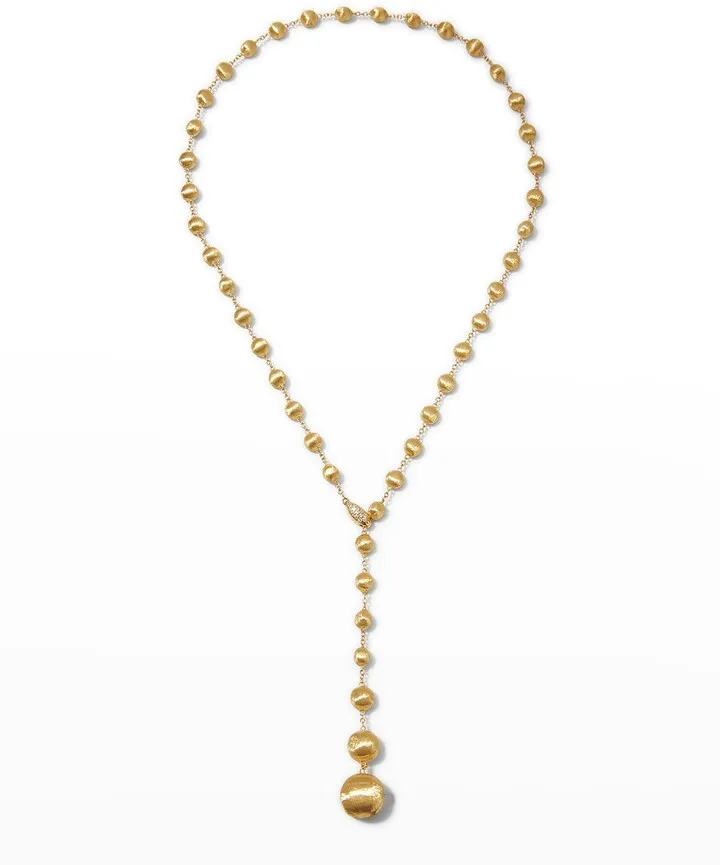 Africa 18k Diamond Lariat Necklace