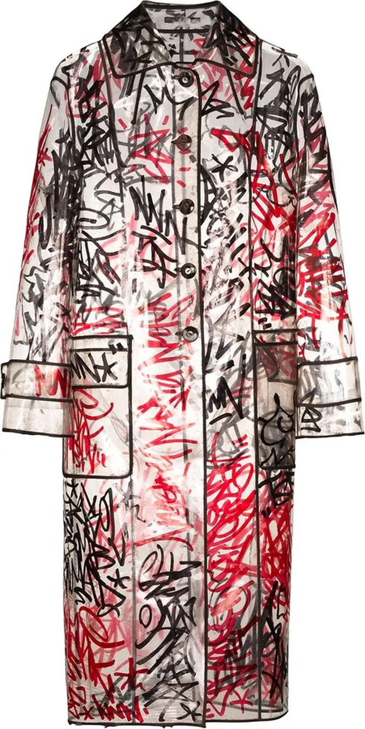 Graffiti-Print Raincoat