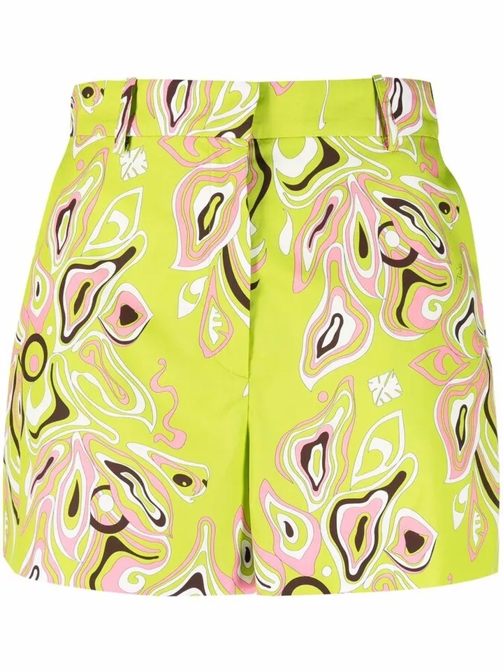 Africana-print tailored shorts