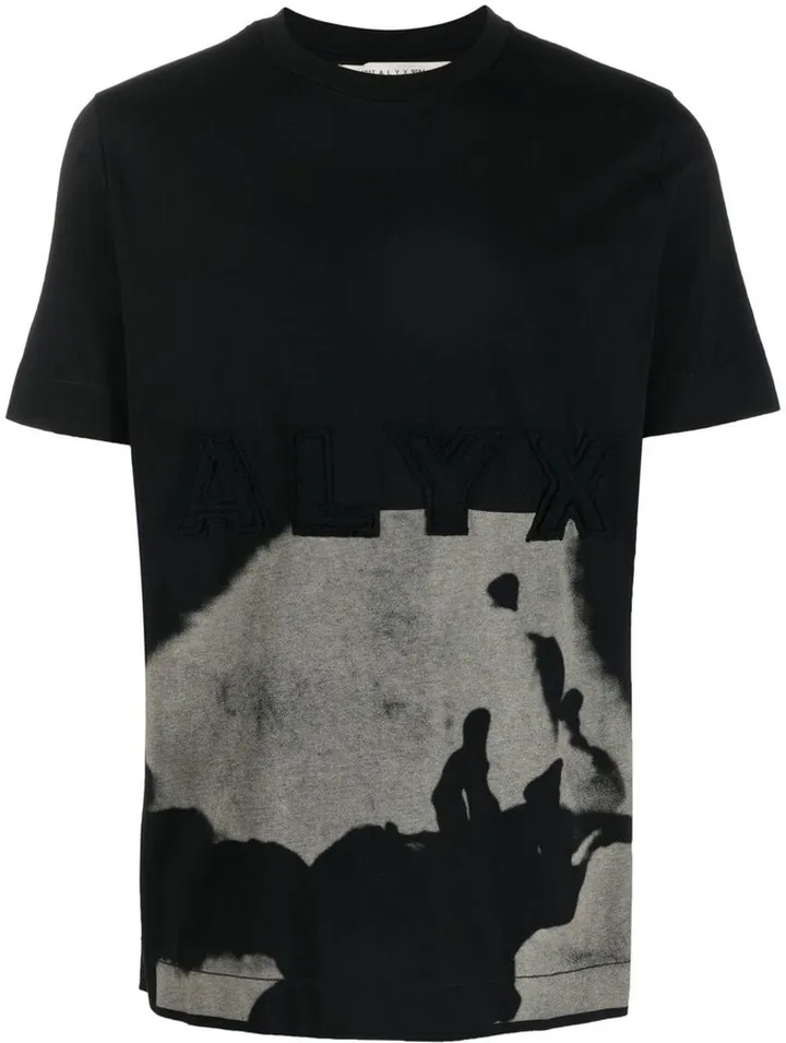 embroidered logo graphic-print T-shirt