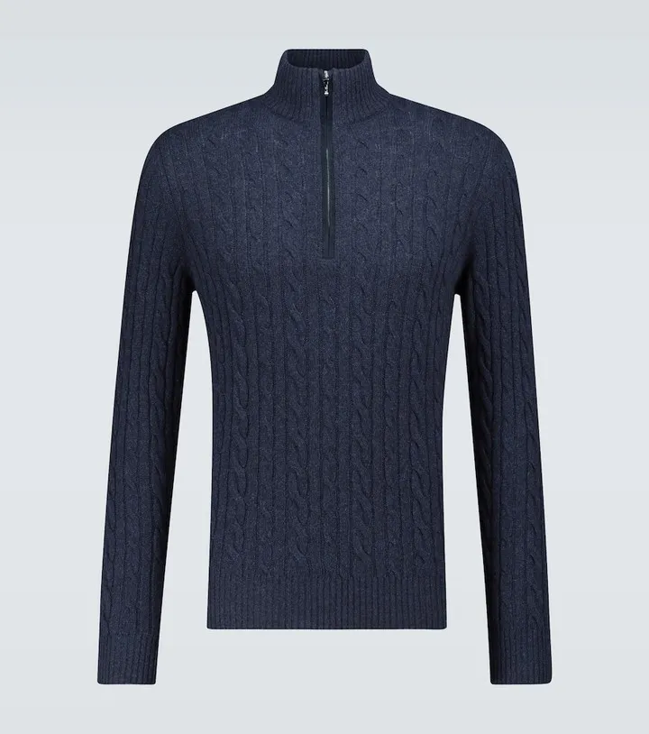 Mezzocollo Treccia cashmere sweater