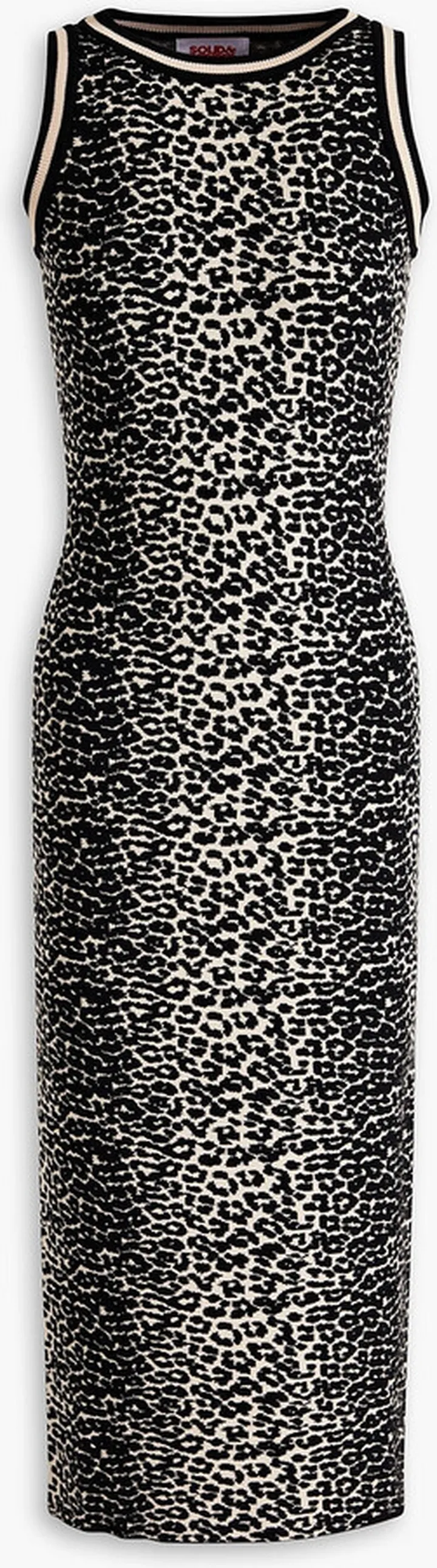 Leopard-print knitted midi dress
