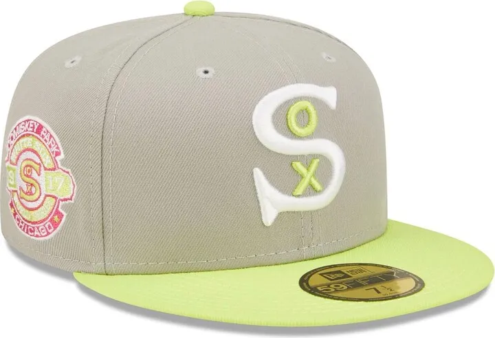 Men's New Era Gray and Green Chicago White Sox 1917 World Series Cyber 59FIFTY Fitted Hat