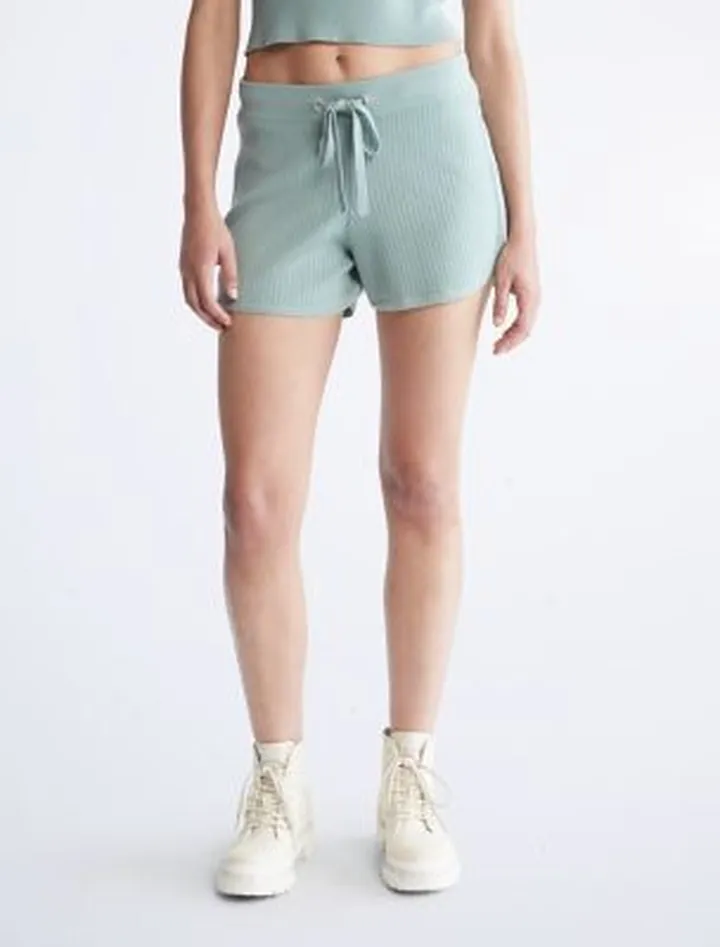 Ribbed Drawstring Shorts