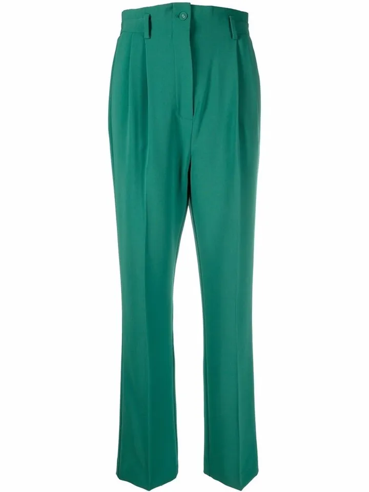 High-Waisted Straight-Leg Trousers