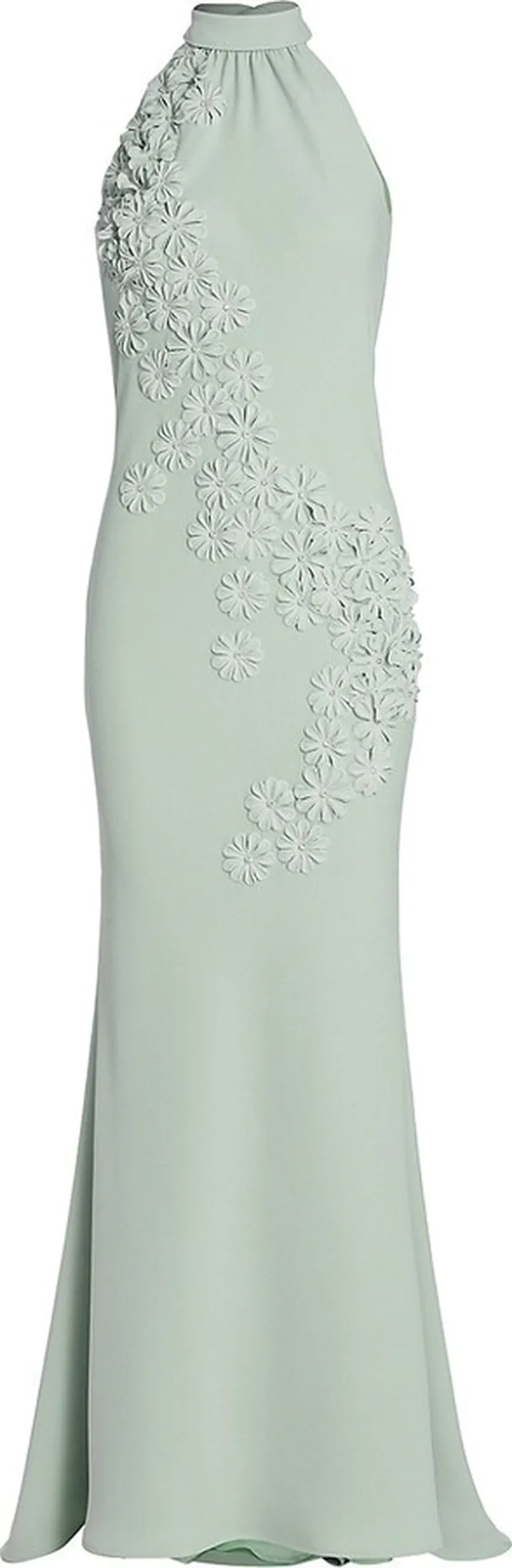 Applied Floral Halterneck Gown