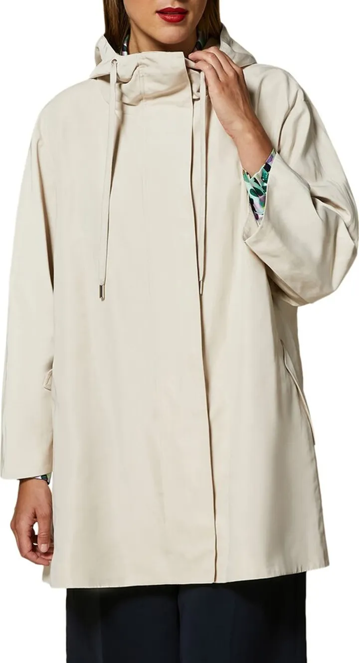 Trono Water Repellent Trapeze Hooded Raincoat