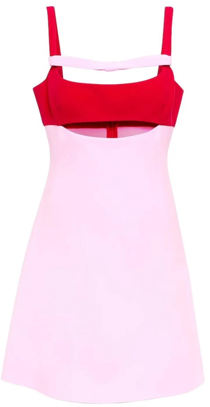 Cutout crepe minidress