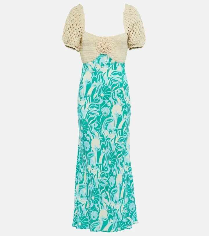 Sardinia crochet floral midi dress