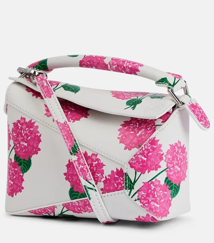 Puzzle Edge Mini floral leather shoulder bag