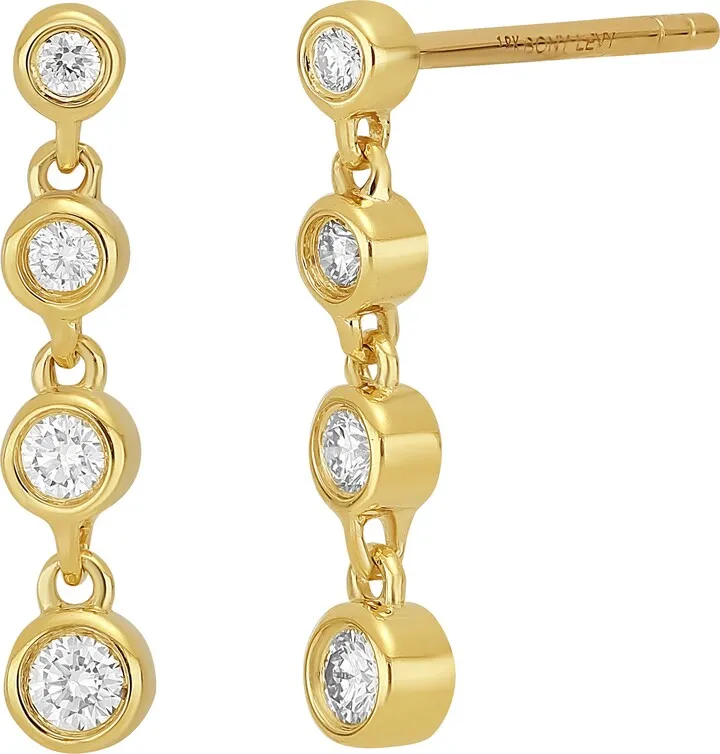 Aviva Diamond Bezel Drop Earrings