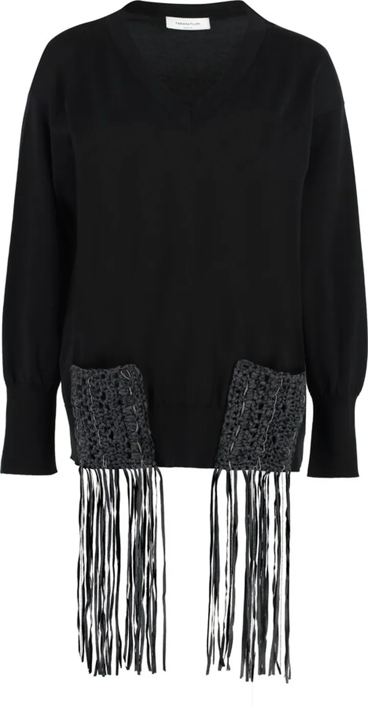 Cotton V-neck Pullover