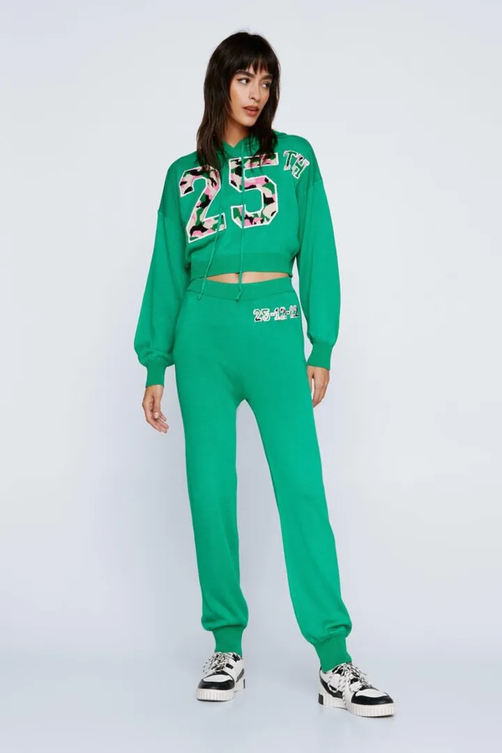 Nasty Gal Womens 25th Knitted Sweatpants