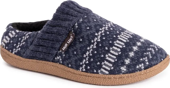 MUK LUKS Men's Marcel Slipper-Dark Blue M