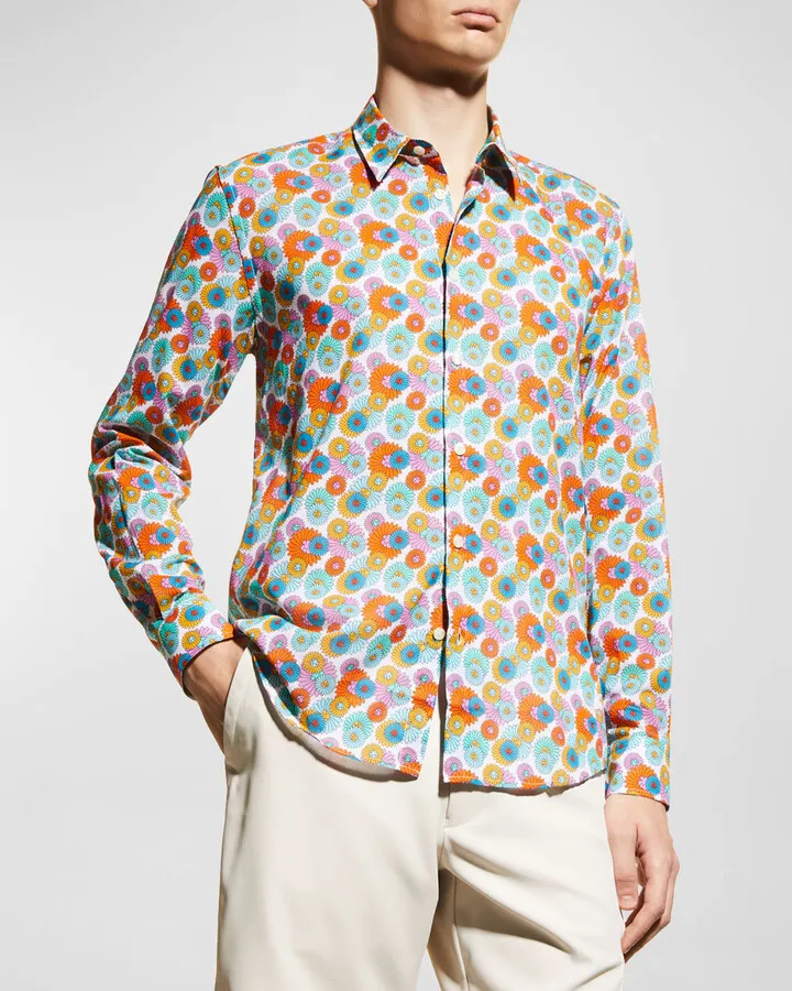 Men's Caracal Multi-Flowers Sport Shirt