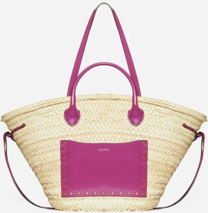 Cadix Straw And Leather Large Tote Bag