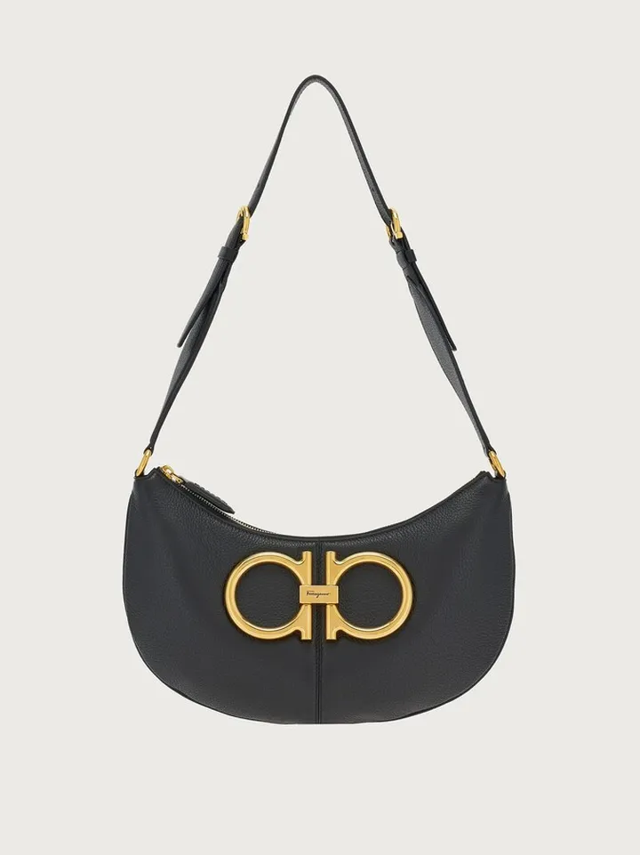 Ferragamo Women Maxi Gancio shoulder bag Black