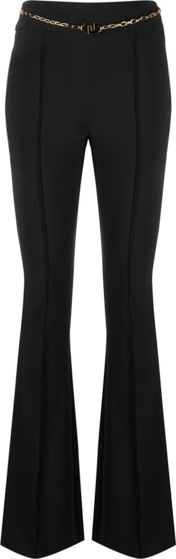 Chain-Embellished High-Waisted Trousers