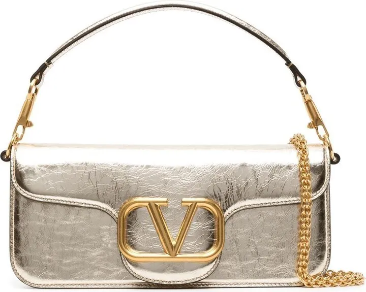 Gold Locò Leather Shoulder Bag
