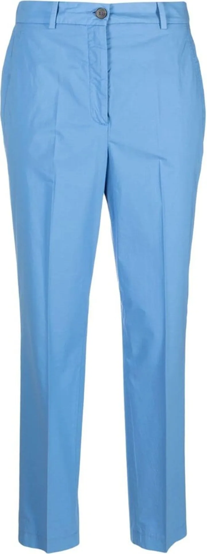 High-Waisted Straight Cotton Trousers