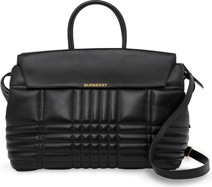 Black Catherine Large Quilted Leather Bag