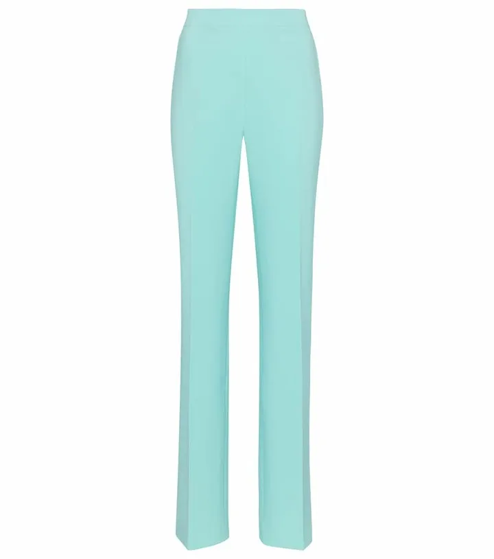 Goldie high-rise crepe straight pants