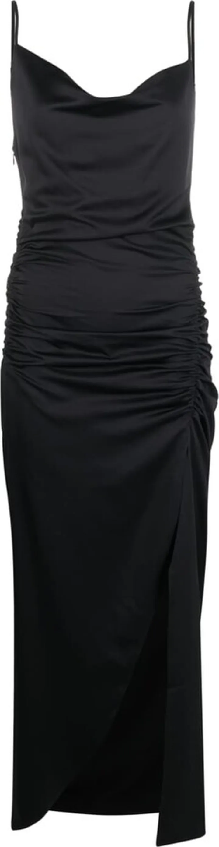 Ruched Cowl-Neck Dress