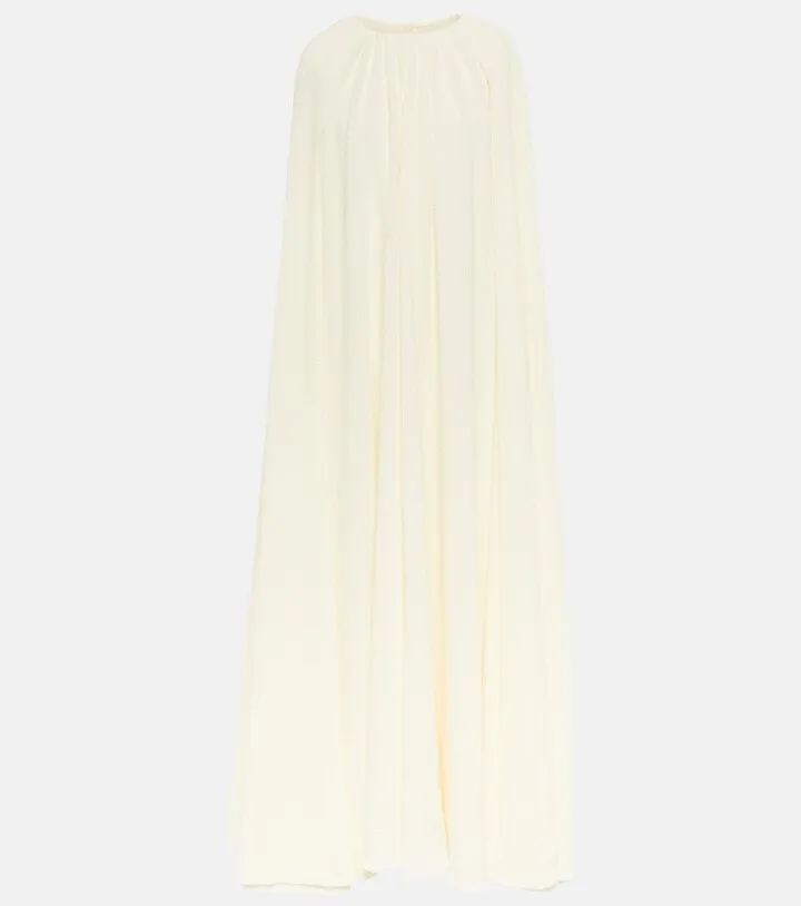 Olivette cape crepe midi dress