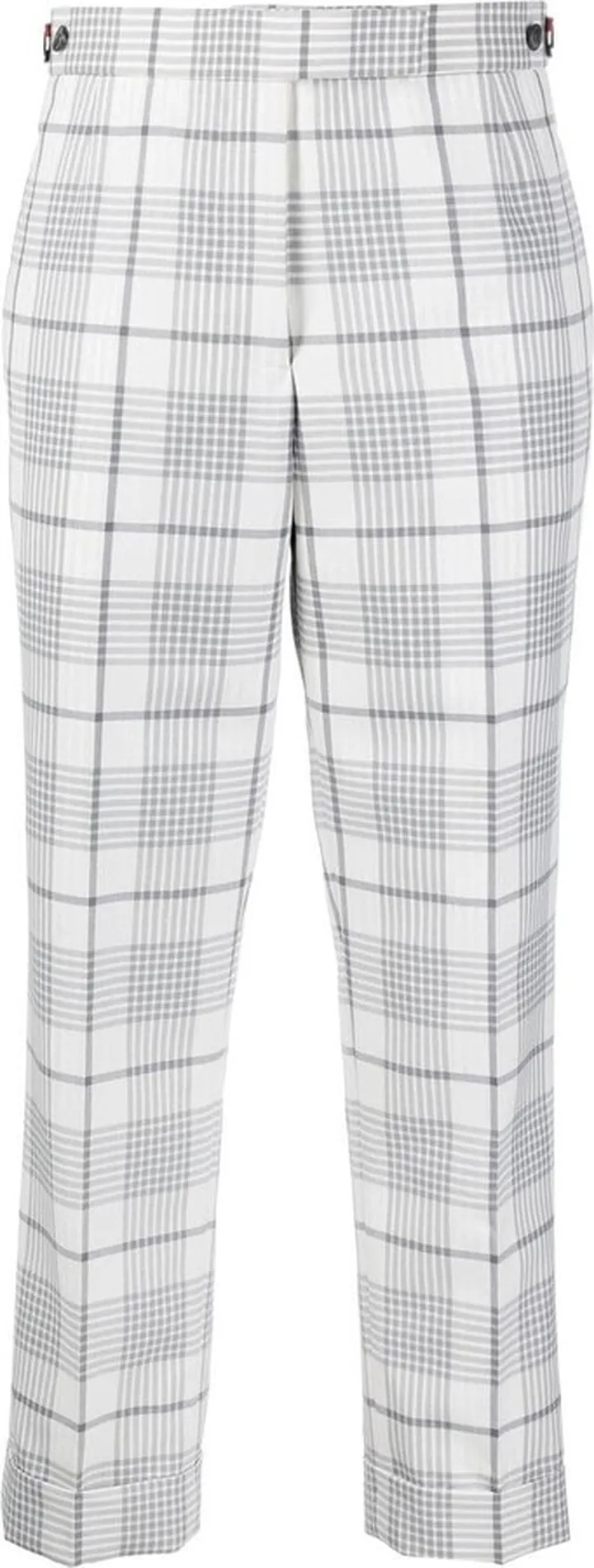 Check-Pattern Cropped Trousers
