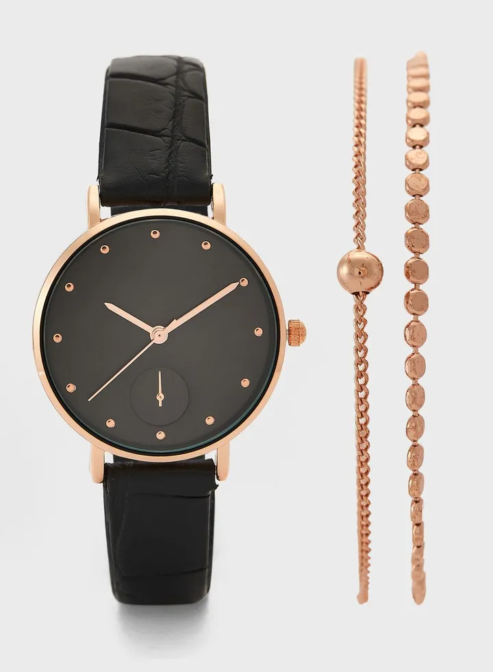 Watch and Bracelet Gift Set